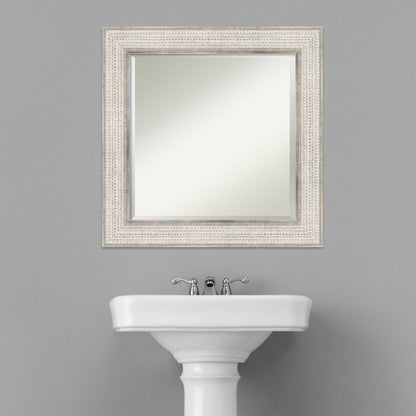 Miroir mural de salle de bain en bois biseauté - Cadre argenté Trellis - Trellis Argenté