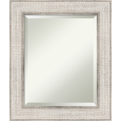 Miroir mural de salle de bain en bois biseauté - Cadre argenté Trellis - Trellis Argenté