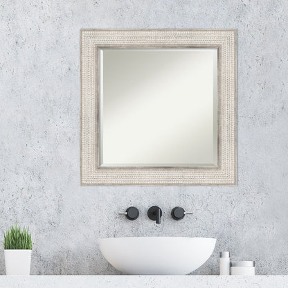 Miroir mural de salle de bain en bois biseauté - Cadre argenté Trellis - Trellis Argenté