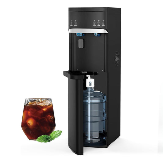 Distributeurs d'eau chaudes et froides 3 en 1 noirs avec machine à glaçons
