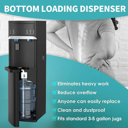 Distributeurs d'eau chaudes et froides 3 en 1 noirs avec machine à glaçons