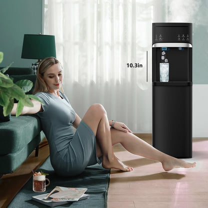 Distributeurs d'eau chaudes et froides 3 en 1 noirs avec machine à glaçons