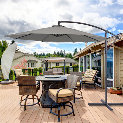 Parasol de jardin déporté BONOSUKI 10 pieds, parasol suspendu d'extérieur