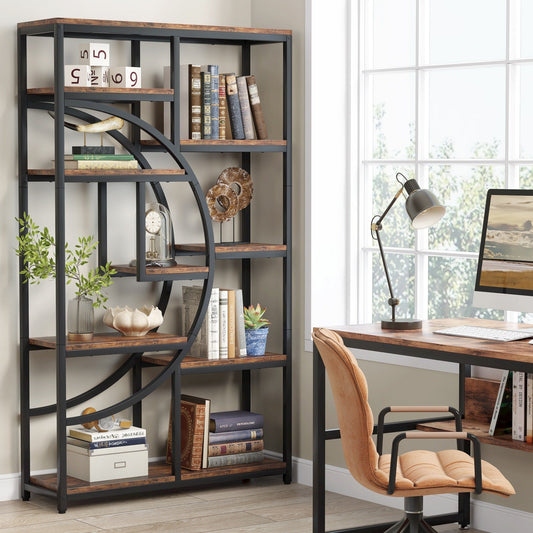 Étagère à livres 5 niveaux, style industriel, pour chambre à coucher, salon, bureau à domicile