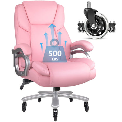 Chaise de bureau executive Bossin pour personnes de grande taille et fortes, 227 kg, avec support lombaire réglable, chaise ergonomique à dossier haut en cuir PU pour ordinateur.
