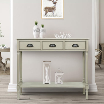 Table de console de couloir en bois Burlington à 3 tiroirs