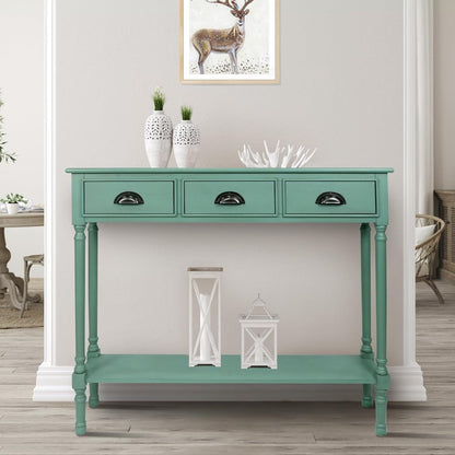 Table de console de couloir en bois Burlington à 3 tiroirs