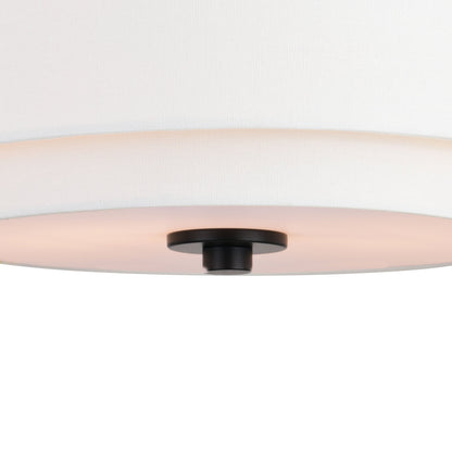 Luminaire de plafond à abat-jour en lin blanc, style moderne du milieu du siècle, de Burnaby