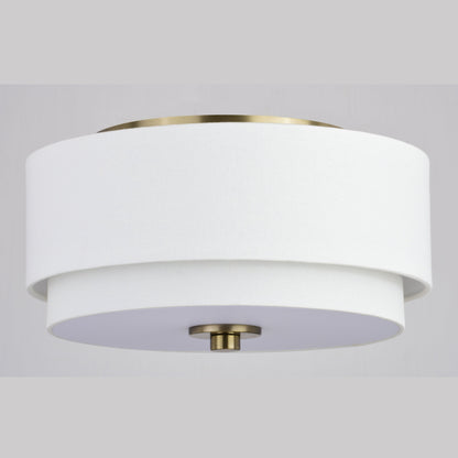 Luminaire de plafond à abat-jour en lin blanc, style moderne du milieu du siècle, de Burnaby