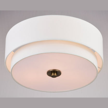 Luminaire de plafond à abat-jour en lin blanc, style moderne du milieu du siècle, de Burnaby