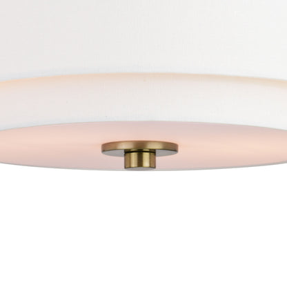 Luminaire de plafond à abat-jour en lin blanc, style moderne du milieu du siècle, de Burnaby