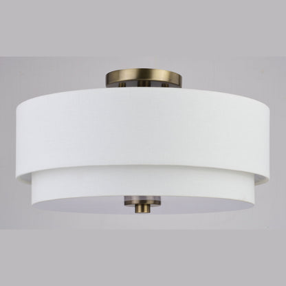 Luminaire de plafond à abat-jour en lin blanc, style moderne du milieu du siècle, de Burnaby