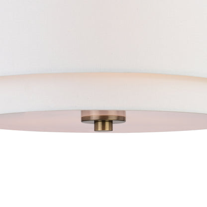 Luminaire de plafond à abat-jour en lin blanc, style moderne du milieu du siècle, de Burnaby