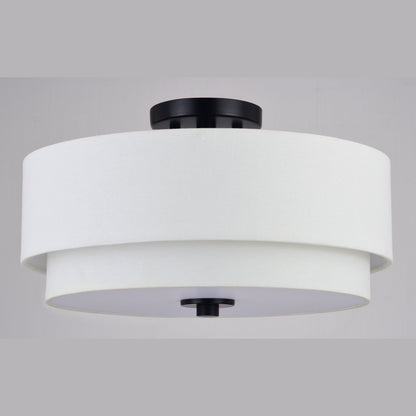Luminaire de plafond à abat-jour en lin blanc, style moderne du milieu du siècle, de Burnaby