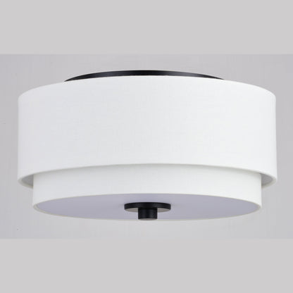 Luminaire de plafond à abat-jour en lin blanc, style moderne du milieu du siècle, de Burnaby