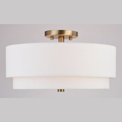 Luminaire de plafond à abat-jour en lin blanc, style moderne du milieu du siècle, de Burnaby
