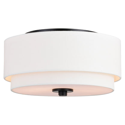 Luminaire de plafond à abat-jour en lin blanc, style moderne du milieu du siècle, de Burnaby