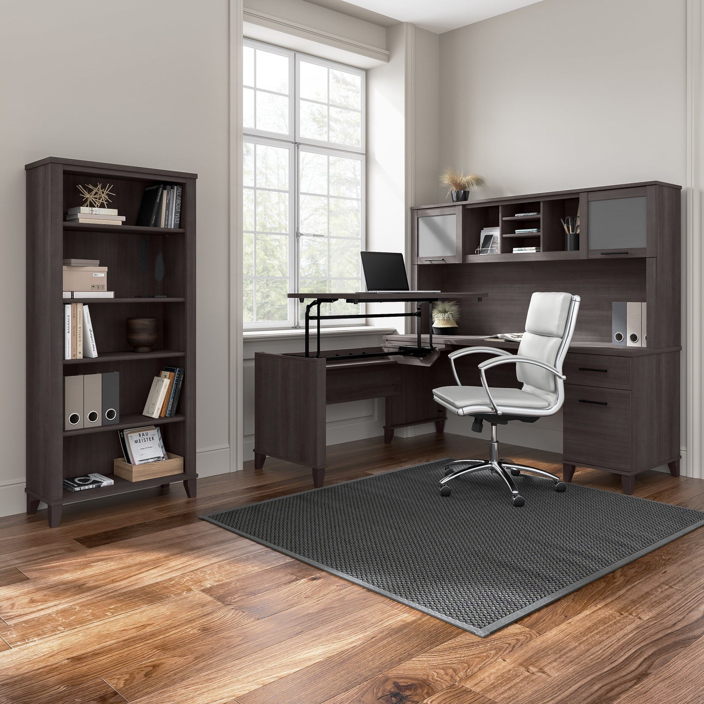 Étagère à livres Bush Furniture Somerset, 5 niveaux, avec étagères réglables