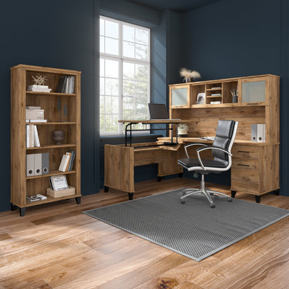 Étagère à livres Bush Furniture Somerset, 5 niveaux, avec étagères réglables