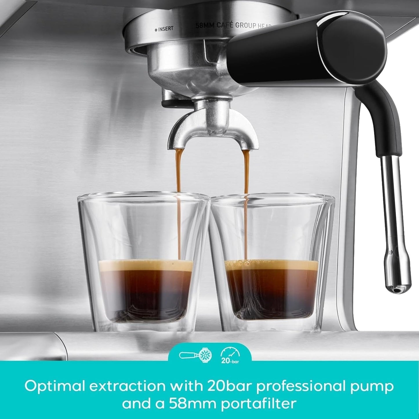 Machine à expresso tout-en-un CASABREWS Ultra avec écran LCD, argent.