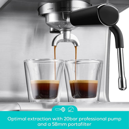 Machine à expresso tout-en-un CASABREWS Ultra avec écran LCD, argent.
