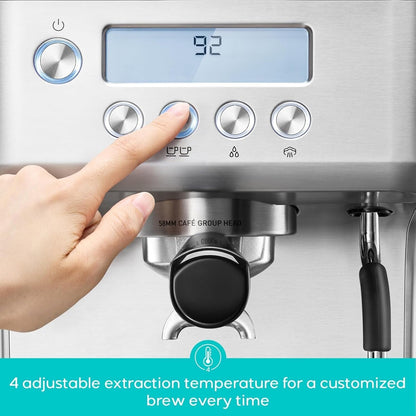 Machine à expresso tout-en-un CASABREWS Ultra avec écran LCD, argent.