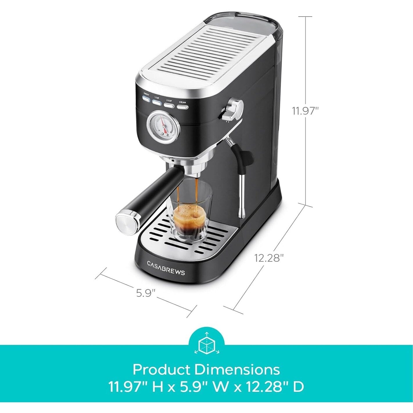 Machine à expresso CASABREWS CM5418 20 bars avec buse vapeur pour faire mousser le lait