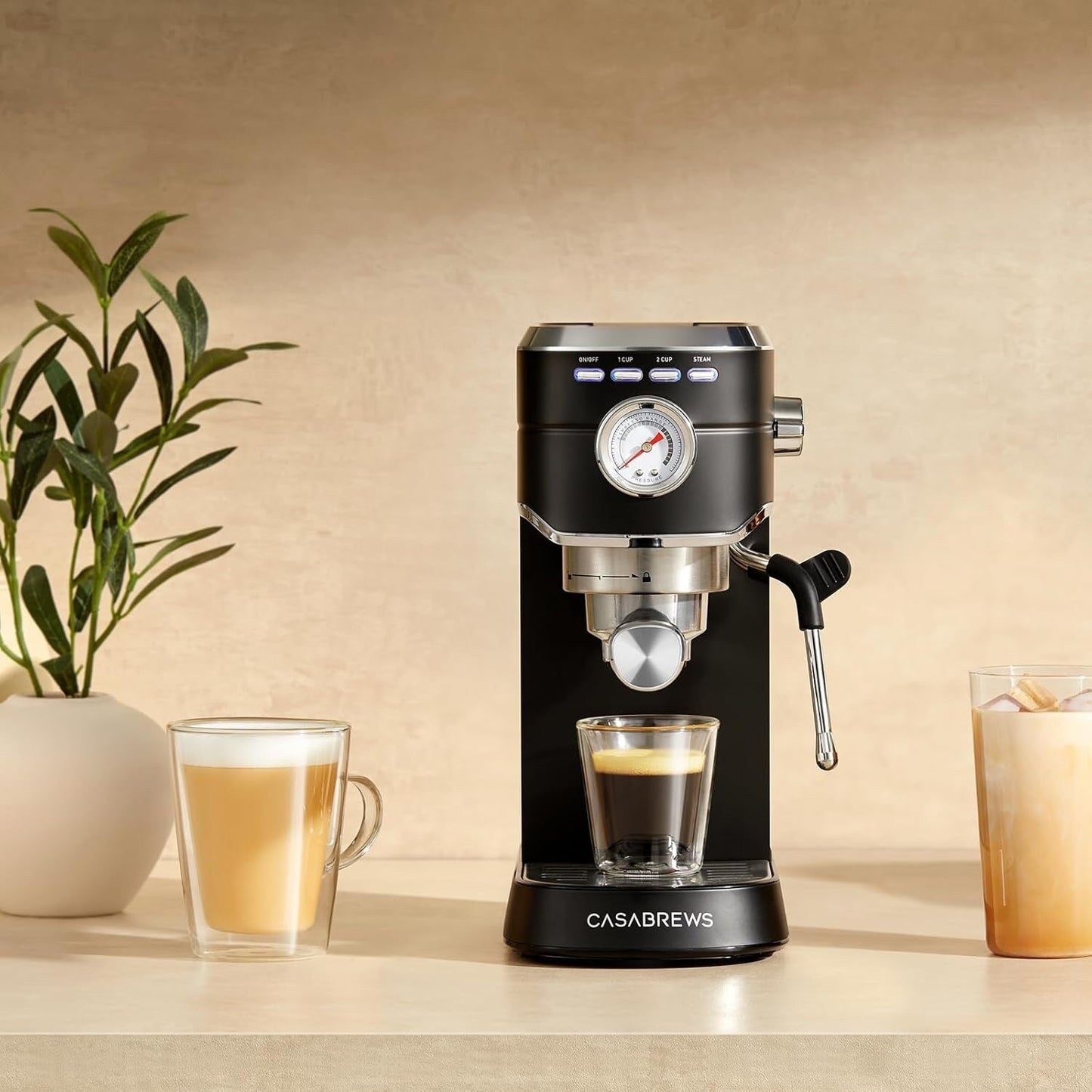 Machine à expresso CASABREWS CM5418 20 bars avec buse vapeur pour faire mousser le lait