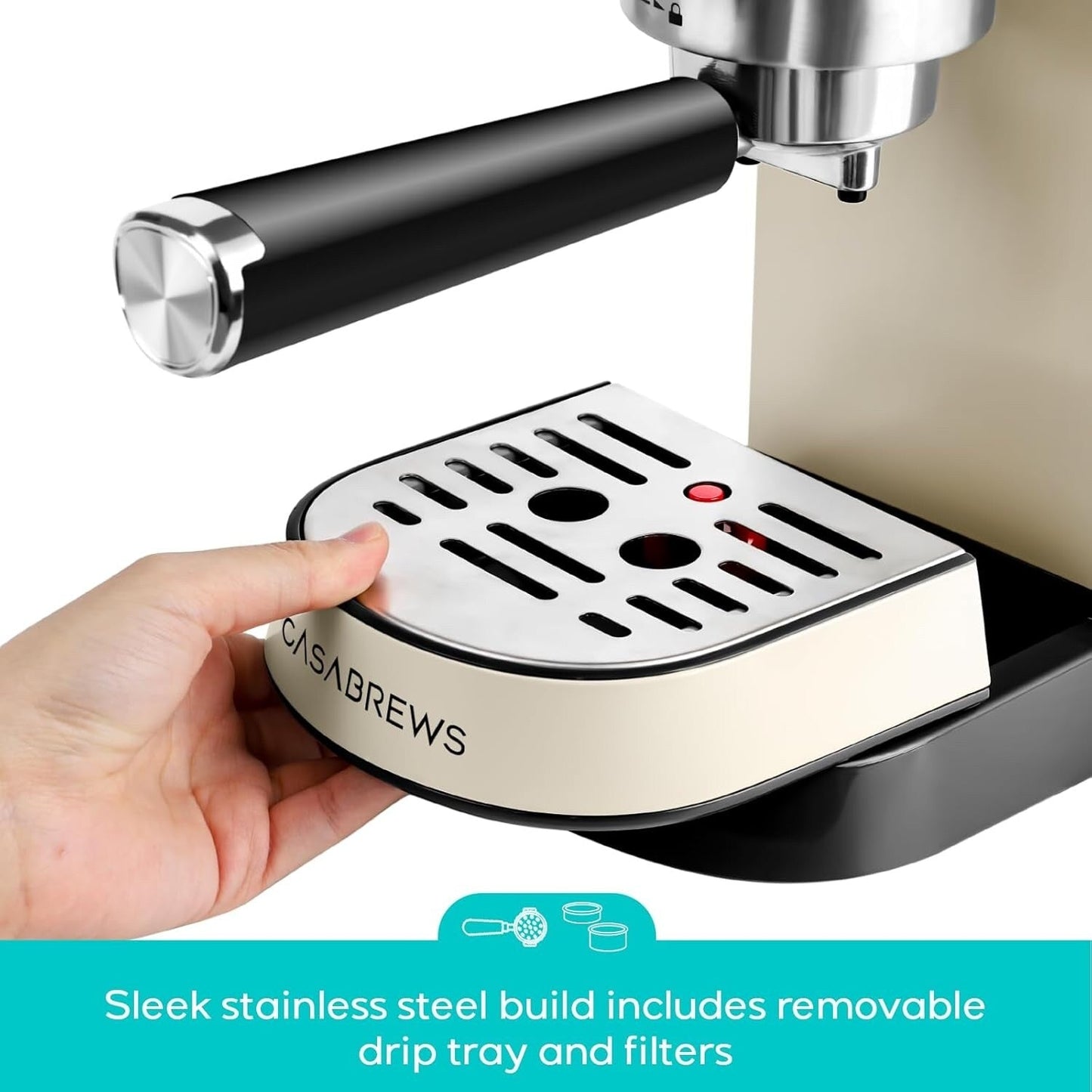 Machine à expresso CASABREWS CM5418 20 bars avec buse vapeur pour faire mousser le lait