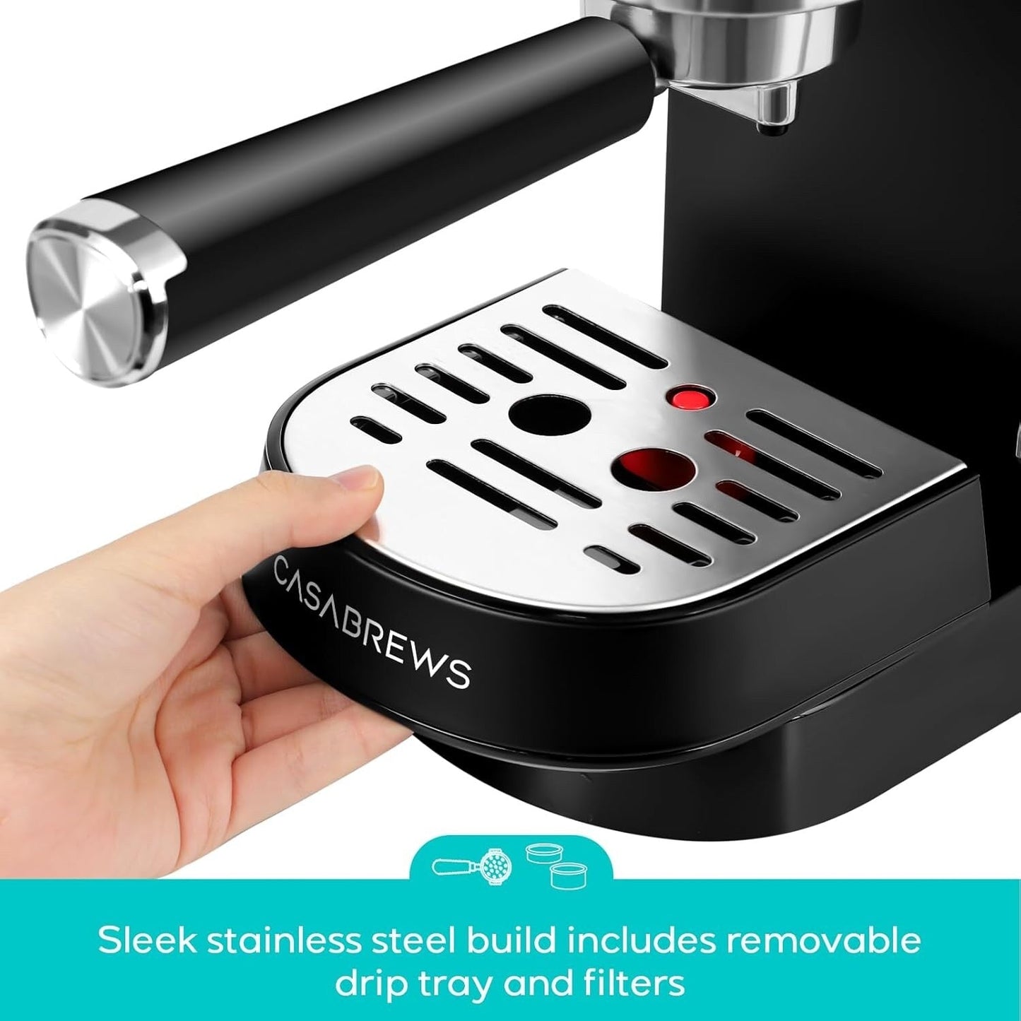 Machine à expresso CASABREWS CM5418 20 bars avec buse vapeur pour faire mousser le lait
