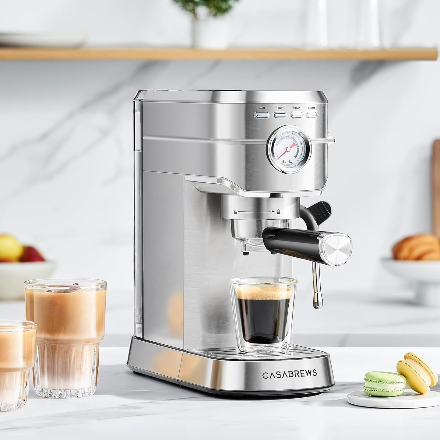 Machine à expresso CASABREWS CM5418 20 bars avec buse vapeur pour faire mousser le lait