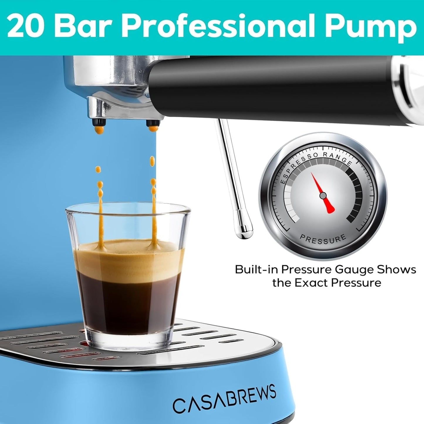 Machine à expresso CASABREWS CM5418 20 bars avec système de moussage de lait - N/A