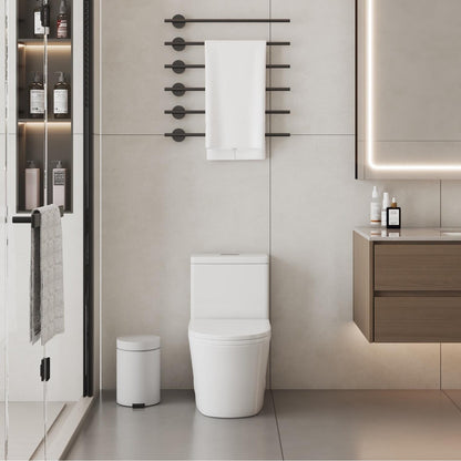 CB HOME 24'' Toilettes compactes monobloc, chasse d'eau double, siphon moderne, hauteur confortable de 16,5'', avec siège à fermeture amortie.