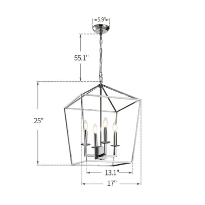 Suspension en forme de lanterne, style bougie, pour escalier ou îlot de cuisine, lustre à cage ouverte - N/A