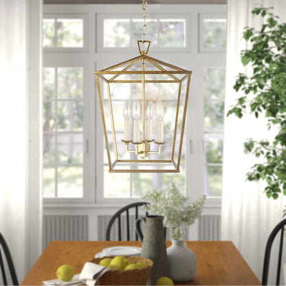 Suspension en forme de lanterne, style bougie, pour escalier ou îlot de cuisine, lustre à cage ouverte - N/A