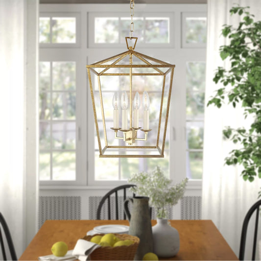 Suspension en forme de lanterne, style bougie, pour escalier ou îlot de cuisine, lustre à cage ouverte - N/A