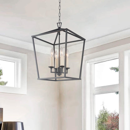 Suspension en forme de lanterne, style bougie, pour escalier ou îlot de cuisine, lustre à cage ouverte - N/A
