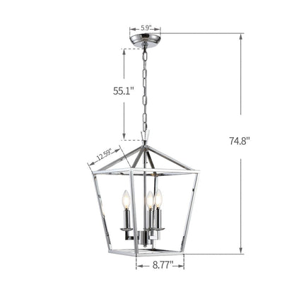 Suspension en forme de lanterne, style bougie, pour escalier ou îlot de cuisine, lustre à cage ouverte - N/A