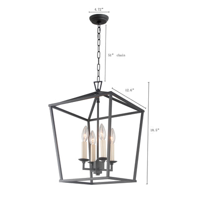Suspension en forme de lanterne, style bougie, pour escalier ou îlot de cuisine, lustre à cage ouverte - N/A