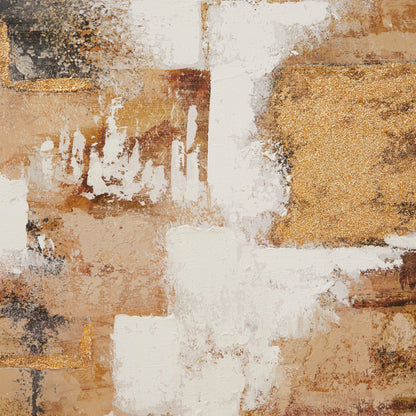 Toile décorative murale abstraite encadrée avec cadre doré - Or - CosmoLiving by Cosmopolitan
