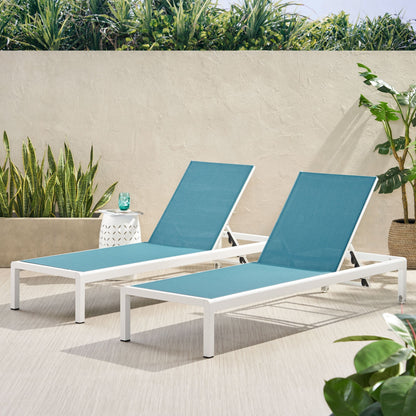 Chaise longue d'extérieur en aluminium Cape Coral (lot de 2) par Christopher Knight Home - 77,56 L x 25,20 l x 11,80 h (cm)