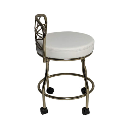 Tabouret de coiffeuse Diana à dossier en X de Carolina Living avec roulettes