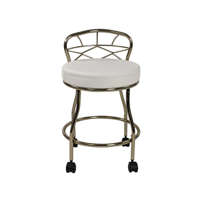 Tabouret de coiffeuse Diana à dossier en X de Carolina Living avec roulettes