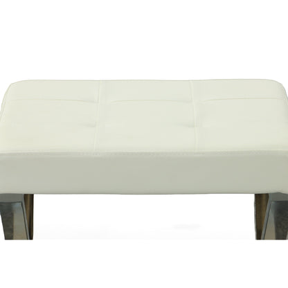 Tabouret de coiffeuse Elisabetta de Carolina Living - Blanc/Chrome