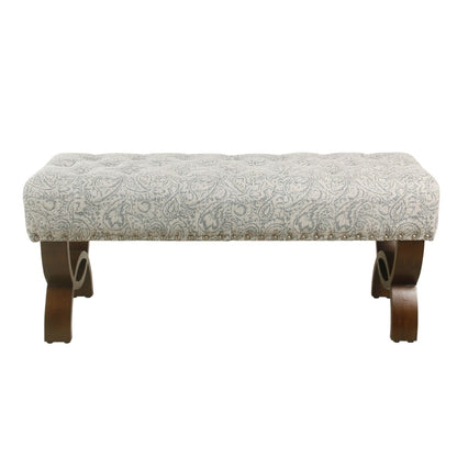 Banc capitonné Carolina avec garniture à clous décoratifs