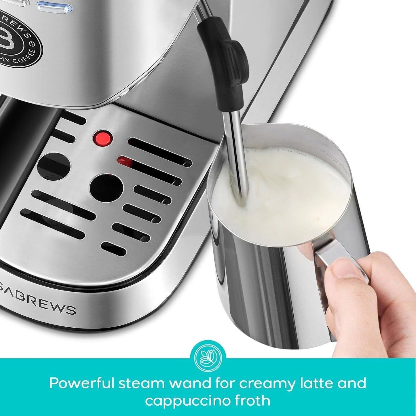 Machine à expresso professionnelle Casabrews 20 bar avec système de moussage de lait