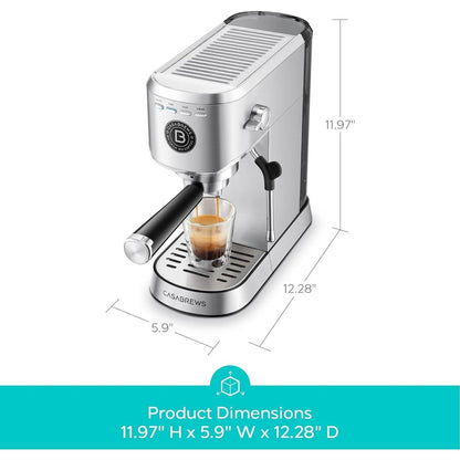 Machine à expresso professionnelle Casabrews 20 bar avec système de moussage de lait