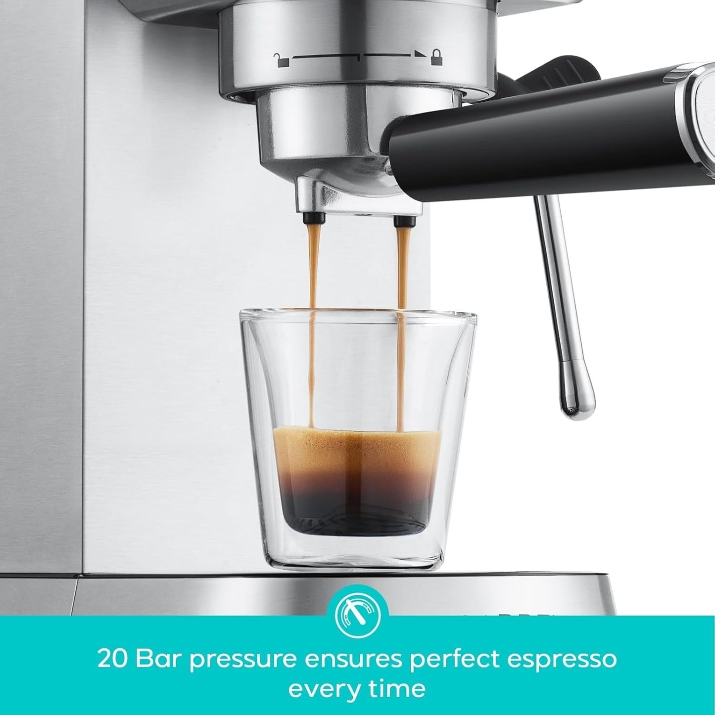 Machine à expresso professionnelle Casabrews 20 bar avec système de moussage de lait