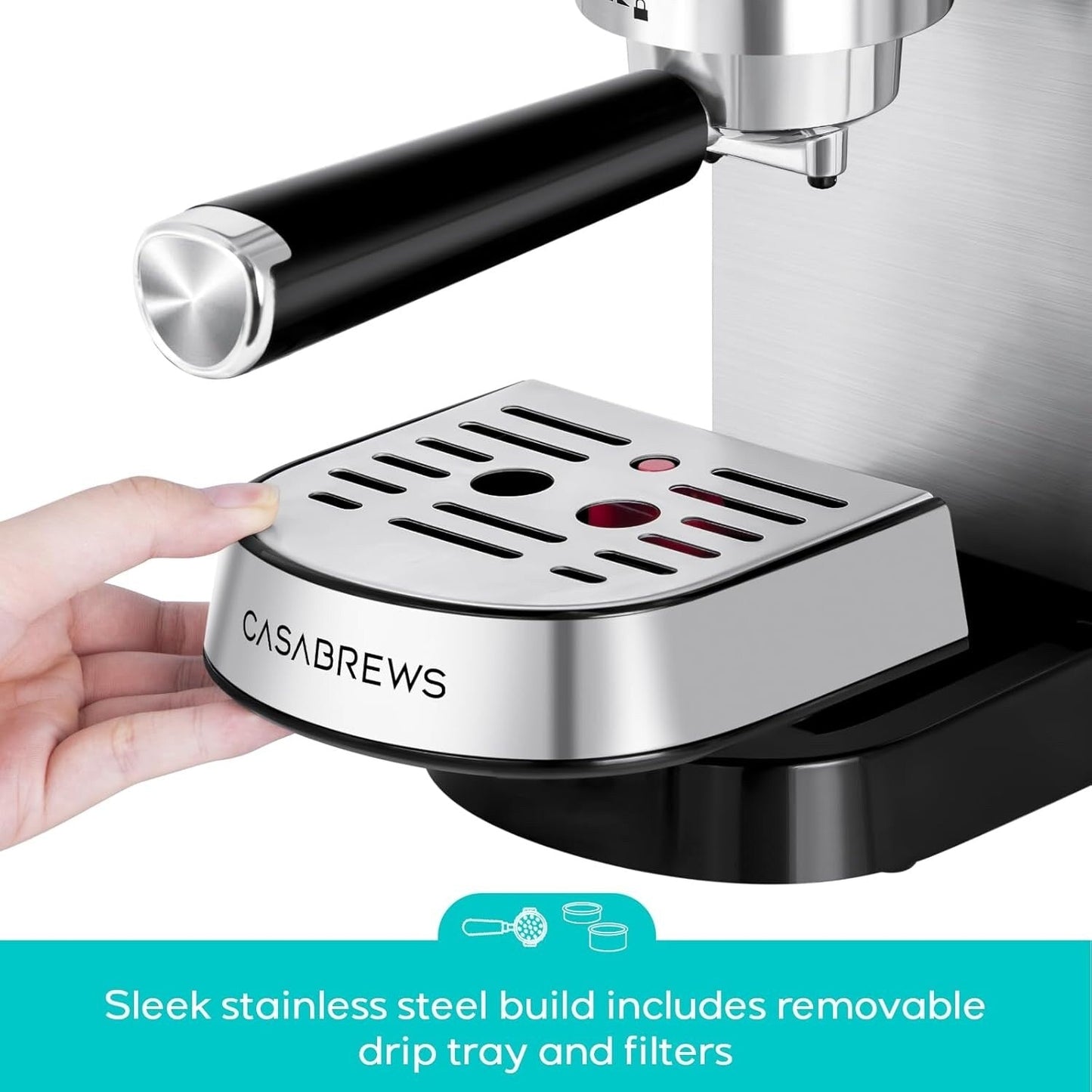 Machine à expresso professionnelle Casabrews 20 bar avec système de moussage de lait
