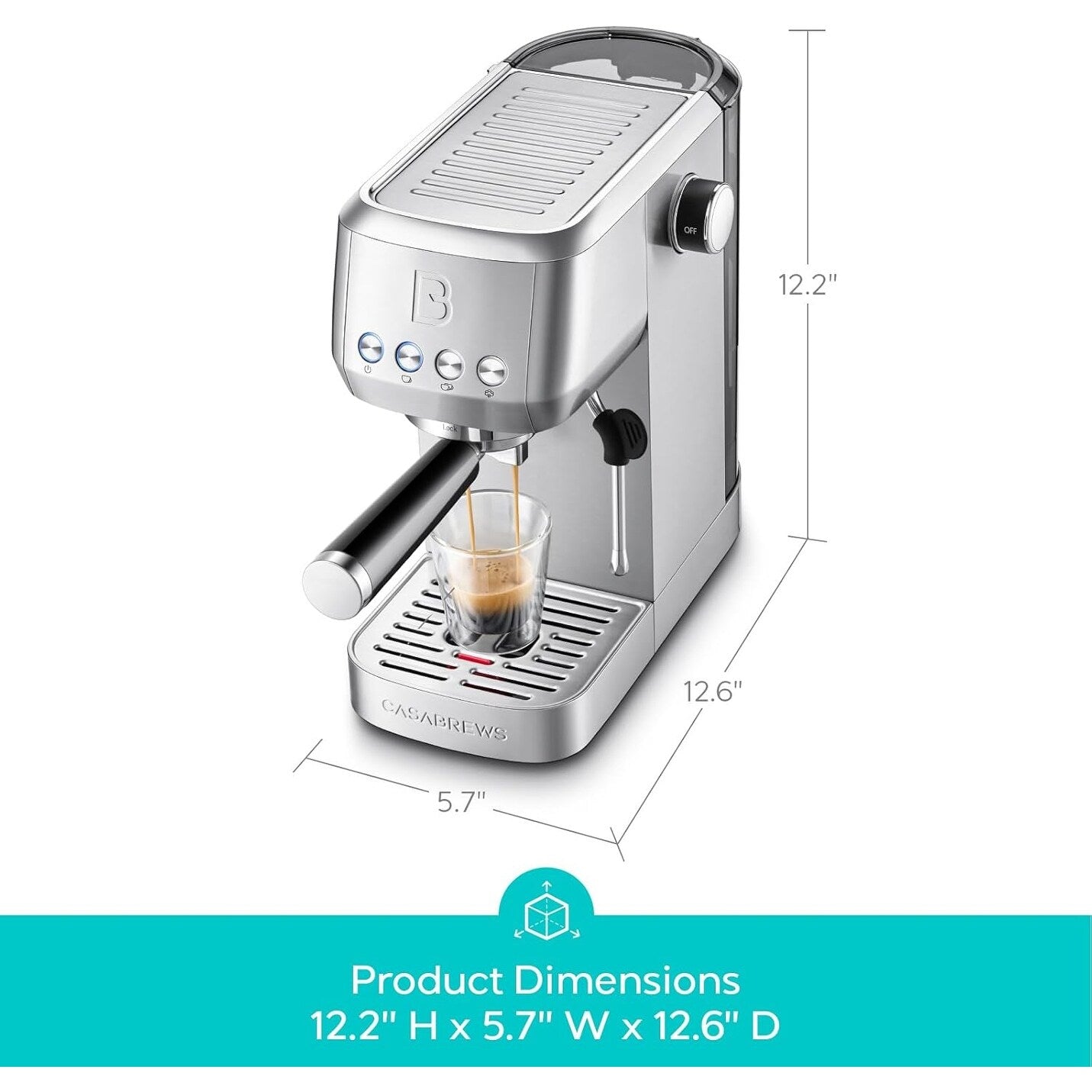 Machine à expresso professionnelle Casabrews 3700E 20 Bar avec mousseur de lait - N/A